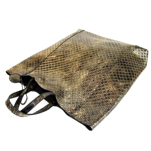 Bottega Veneta Women's Gold / Black Leather Intrecciomirage Tote Bag - Picture 6 of 7